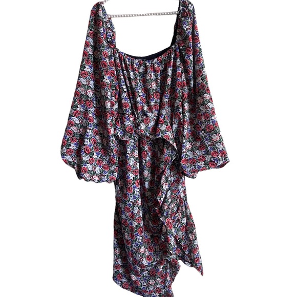 NWOT Boohoo Ruffle Waist Floral Midi Dress Size 14 - Picture 8 of 8